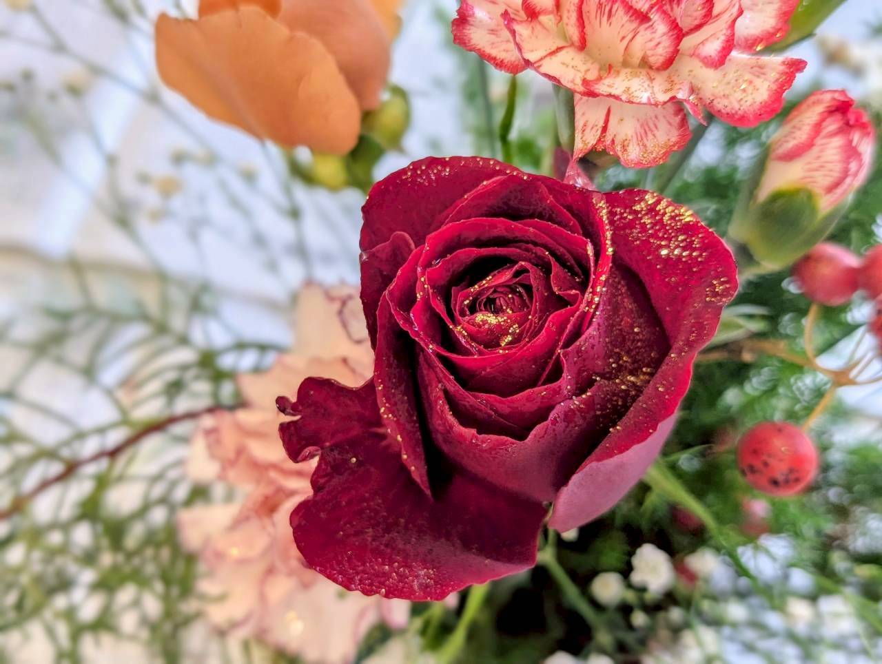 クリスマスのフラワーアレンジメントを作りました✨